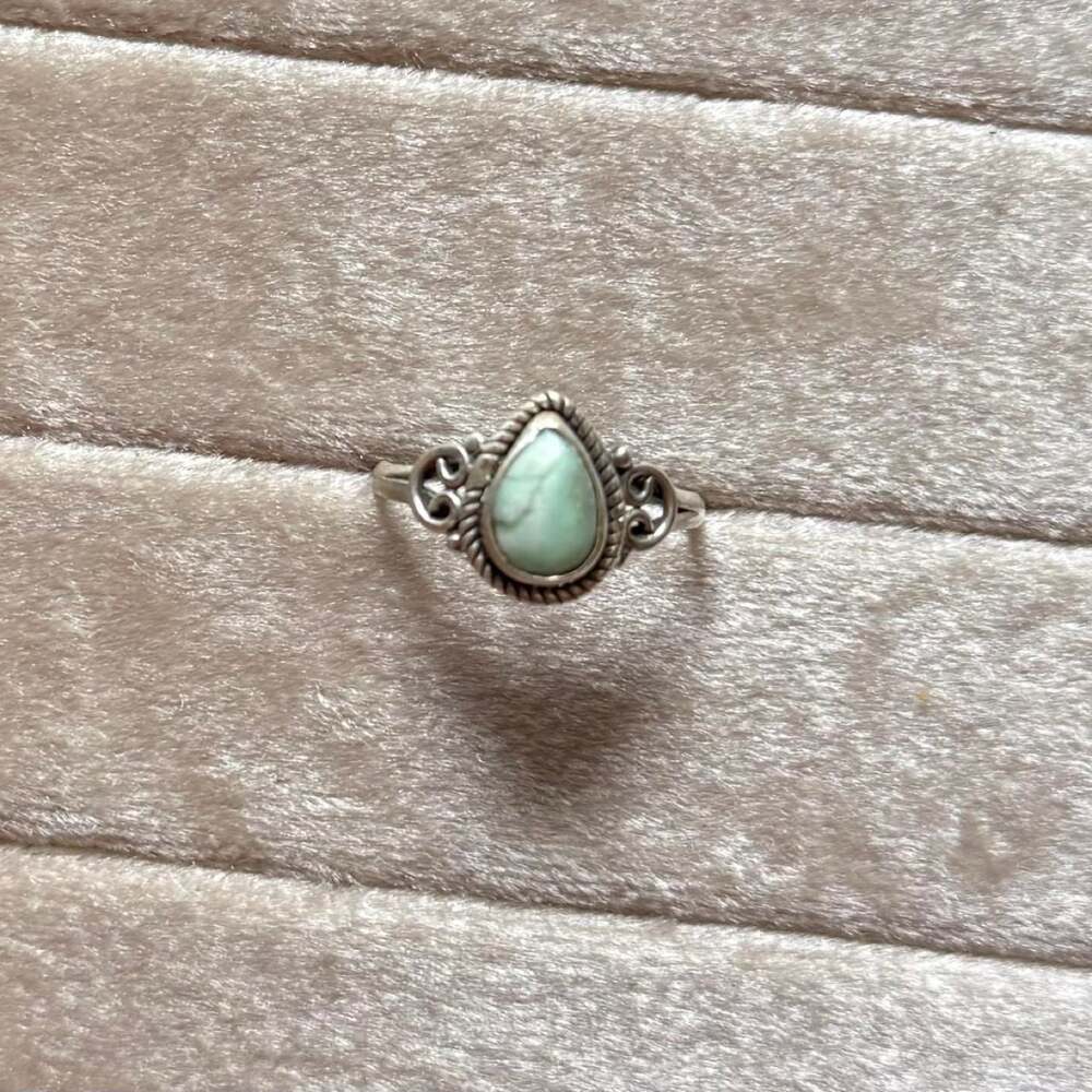 Sterling Silver Paloma Variscite Teardrop Ring Size 7
